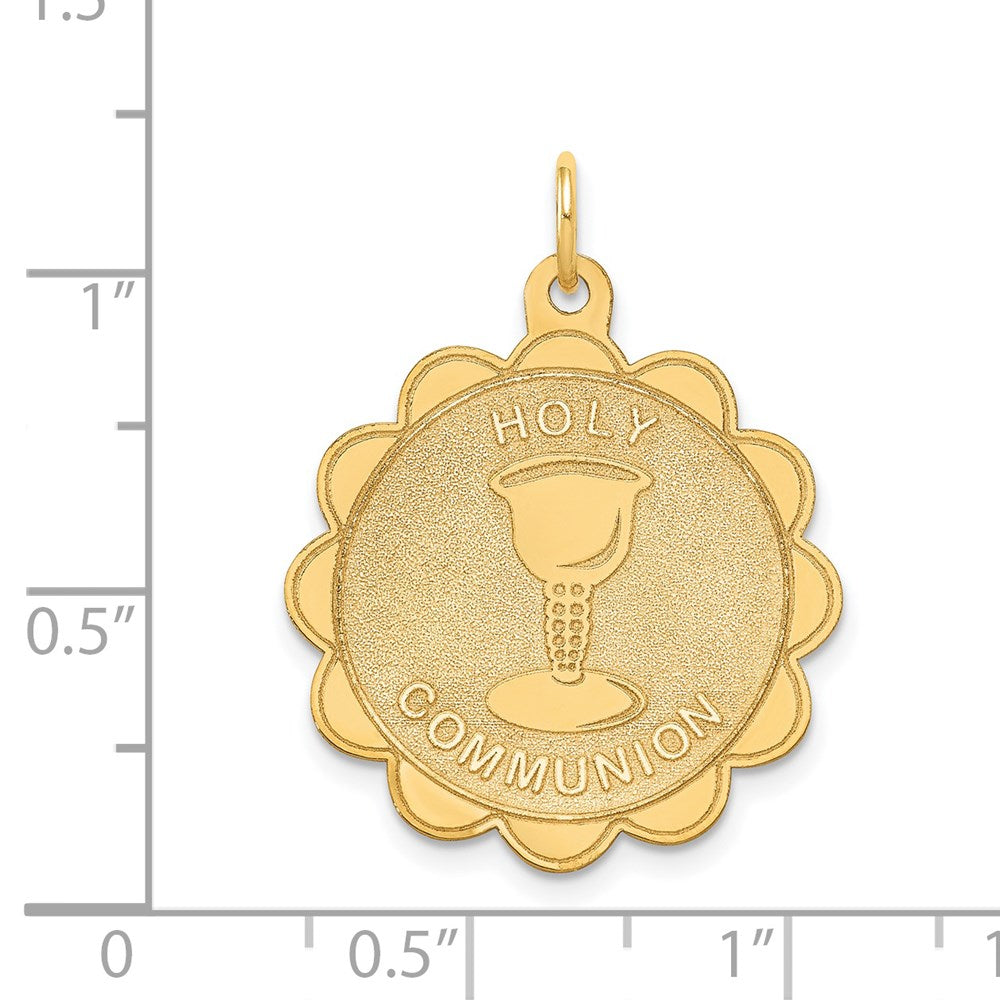 14K Gelbgold Erstkommunion-Scheiben-Anhänger
