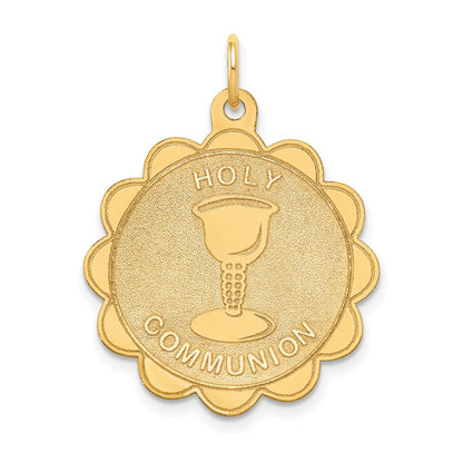 14K Gelbgold Erstkommunion-Scheiben-Anhänger