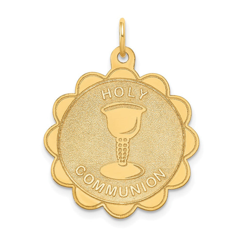 14K Gelbgold Erstkommunion-Scheiben-Anhänger