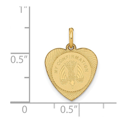 14K Gelbgold 14K My Firmung Herz Plättchen Charm