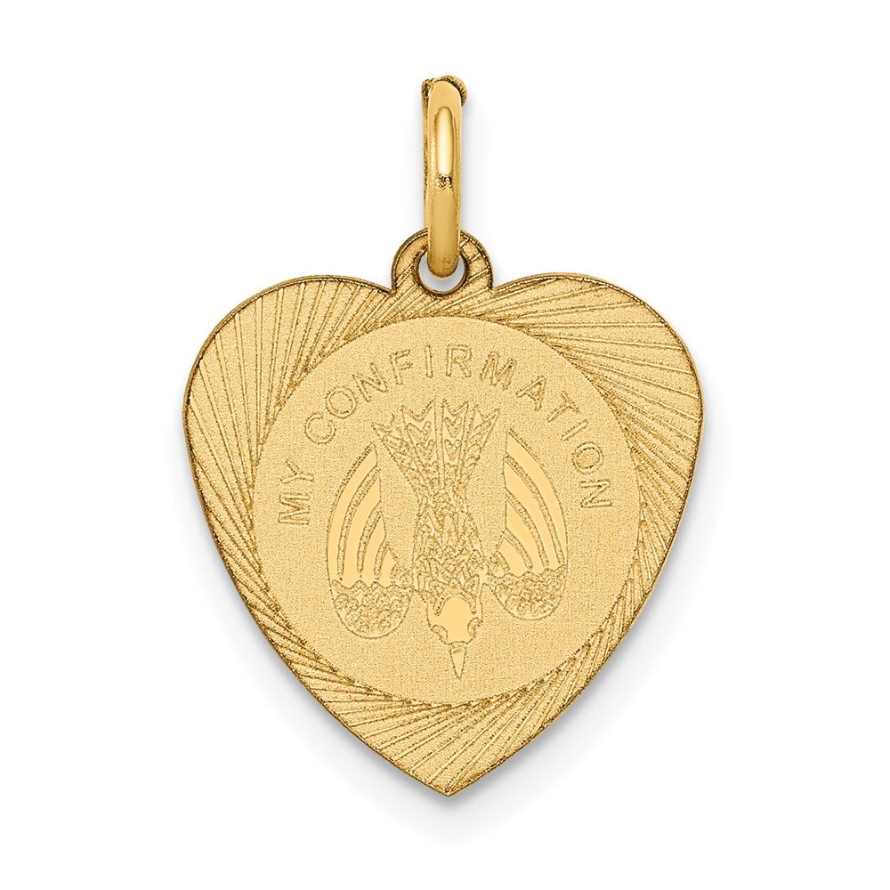 14K Gelbgold 14K My Firmung Herz Plättchen Charm