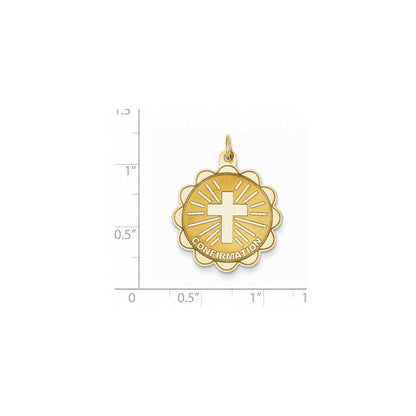 14K Gelbgold Konfirmations-Scheibenanhänger