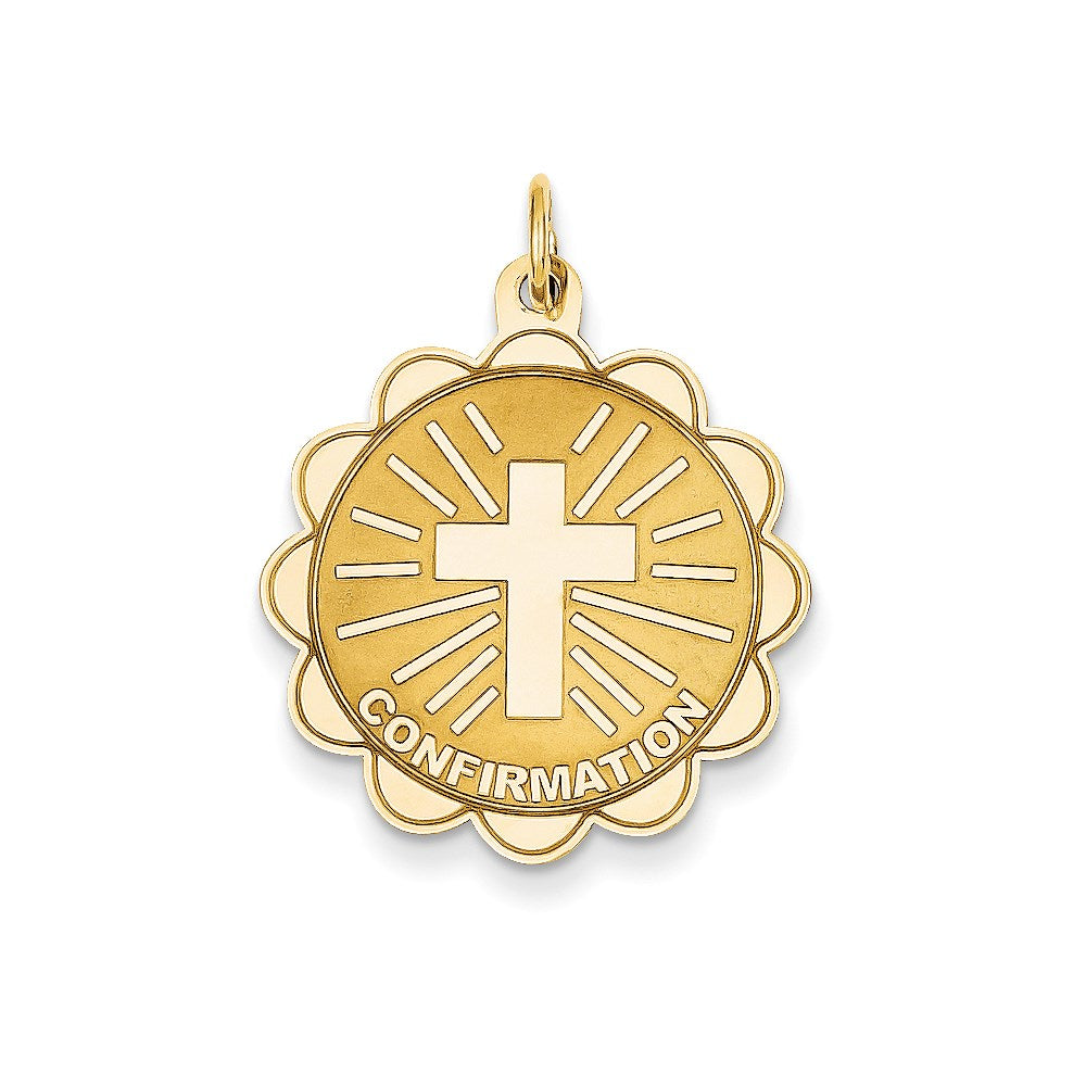 14K Gelbgold Konfirmations-Scheibenanhänger
