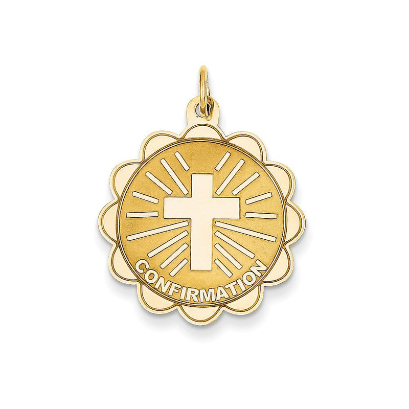 14K Gelbgold Konfirmations-Scheibenanhänger