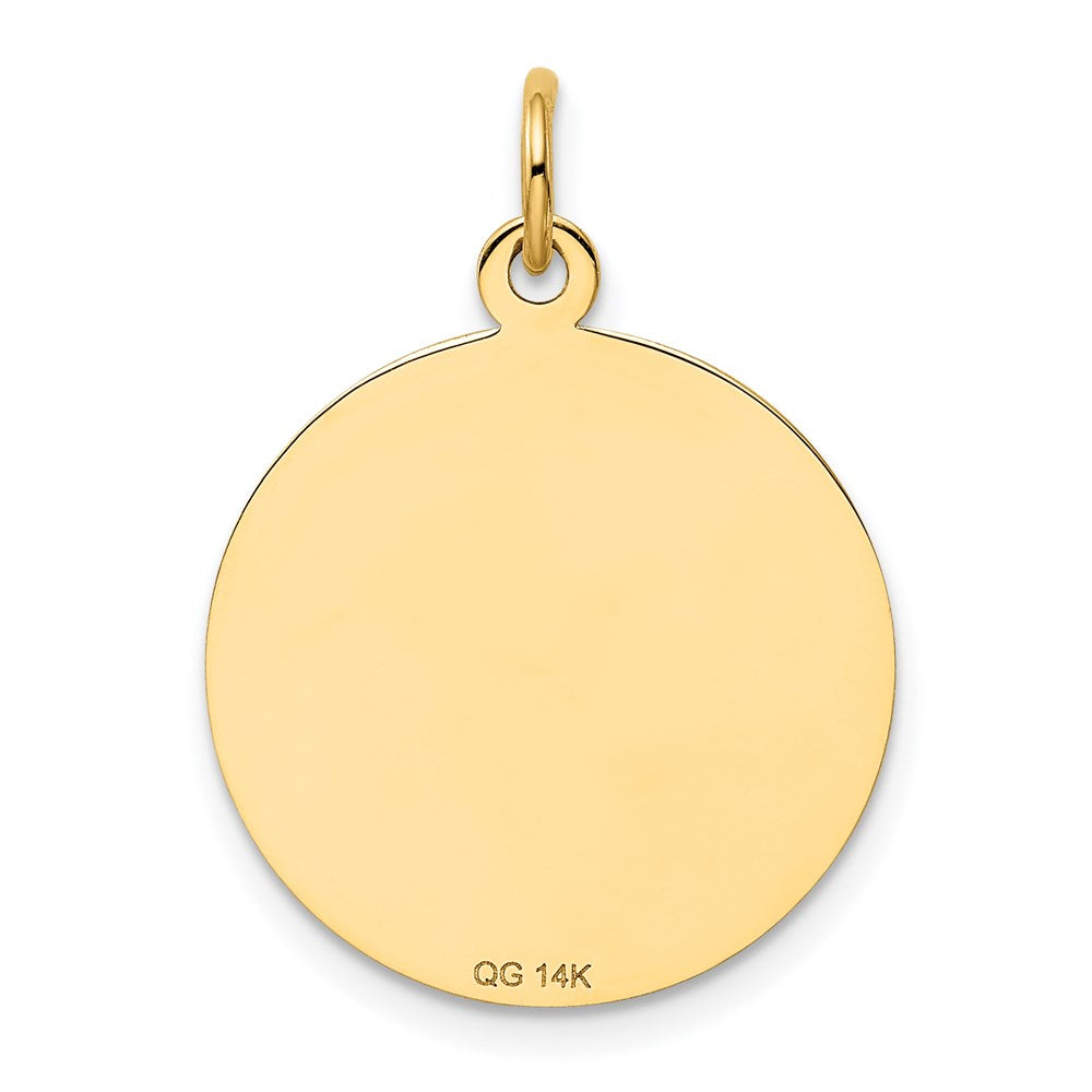 14K Gelbgold Konfirmations-Scheiben-Charm