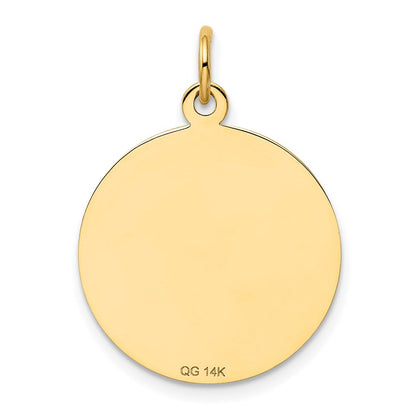 14K Gelbgold Konfirmations-Scheiben-Charm