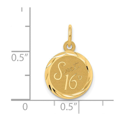 14K Gelbgold 14K Süß 16 Plättchen Charm