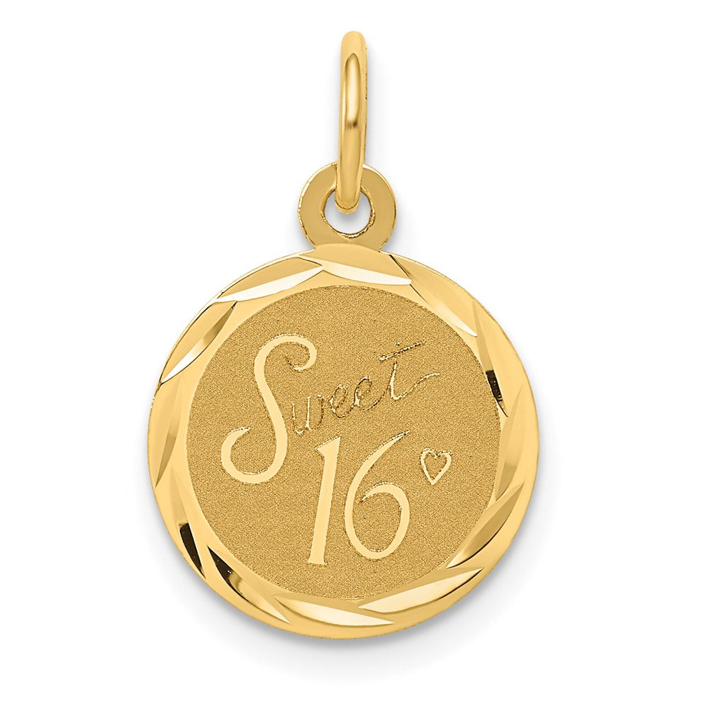 14K Gelbgold 14K Süß 16 Plättchen Charm