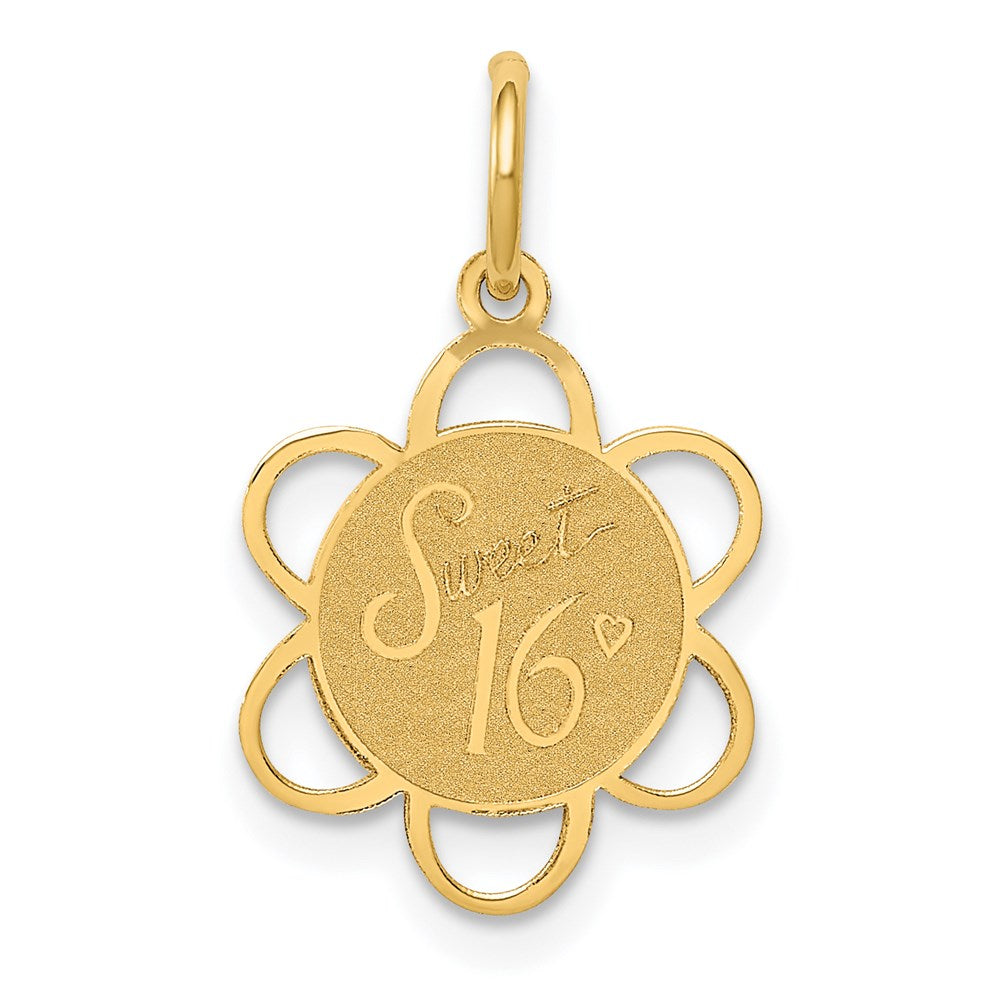 14K Gelbgold 14K Süß 16 Plättchen Charm