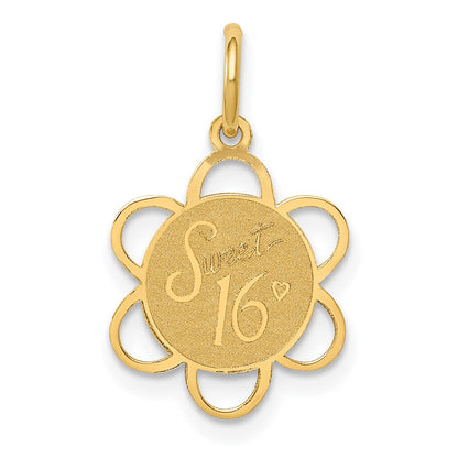 14K Gelbgold 14K Süß 16 Plättchen Charm