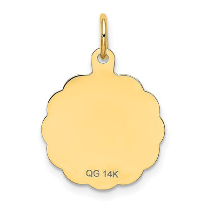 14K Gelbgold 14K Süß 16 Plättchen Charm