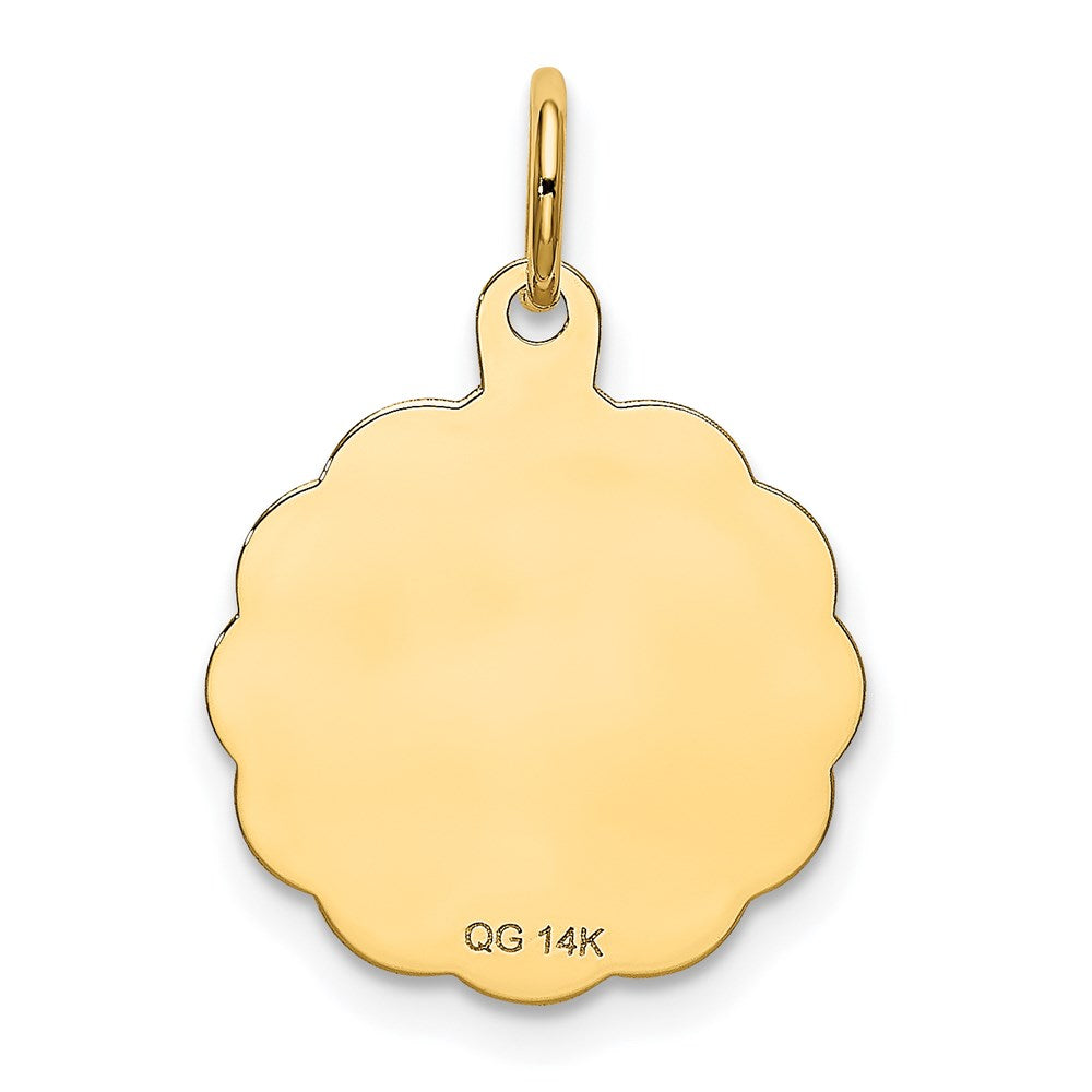 14K Gelbgold 14K Poliert Satiniert Gravierbar Happy Geburtstag Charm