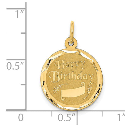 14K Gelbgold 14K Happy Geburtstag Charm
