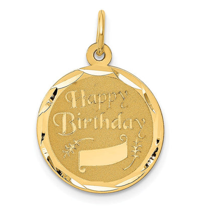 14K Gelbgold 14K Happy Geburtstag Charm