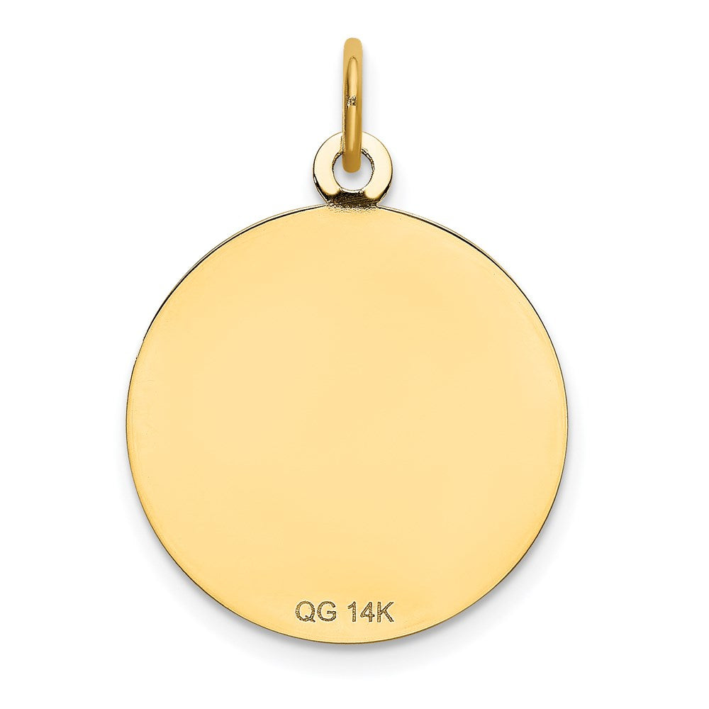 14K Gelbgold 14K Happy Geburtstag Plättchen Charm mit Zirkonia Blume