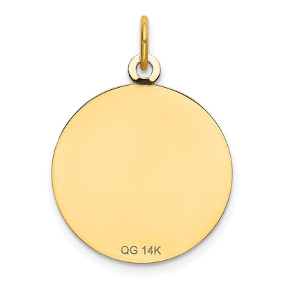 14K Gelbgold 14K Happy Geburtstag Plättchen Charm mit Zirkonia Blume