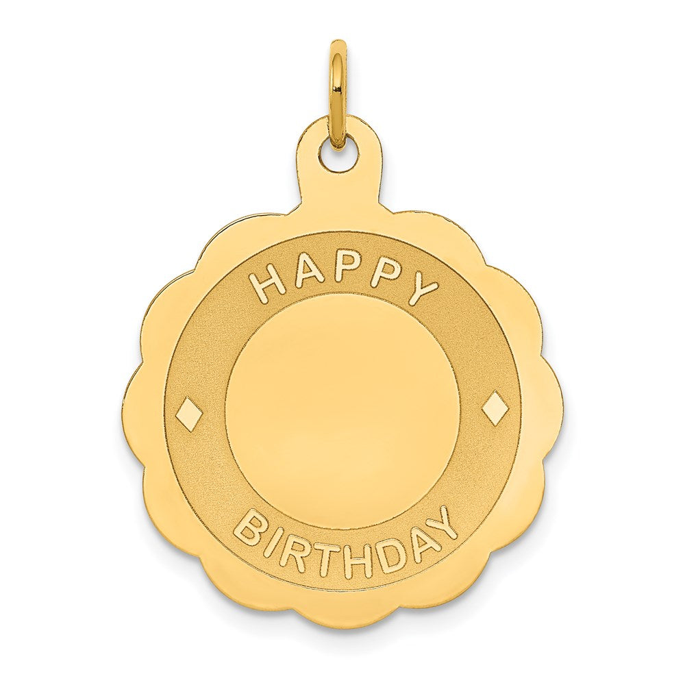 14K Gelbgold HAPPY BIRTHDAY Scheiben-Anhänger