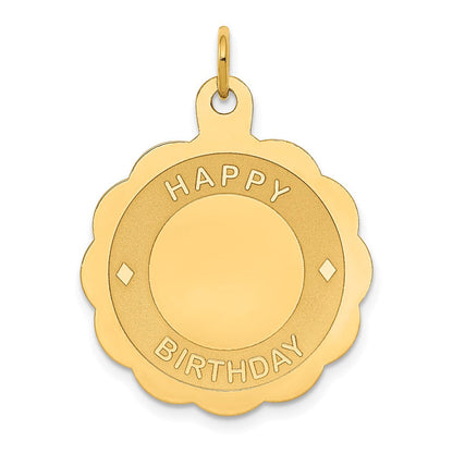 14K Gelbgold HAPPY BIRTHDAY Scheiben-Anhänger