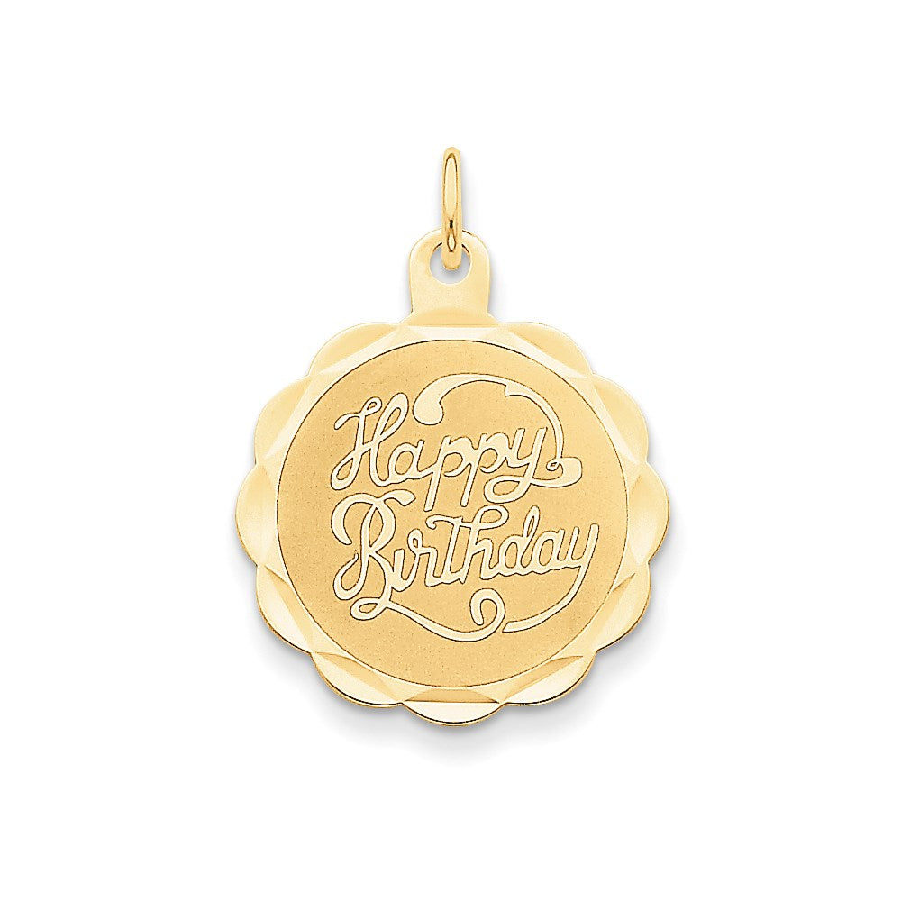 14K Gelbgold Happy-Birthday-Charm