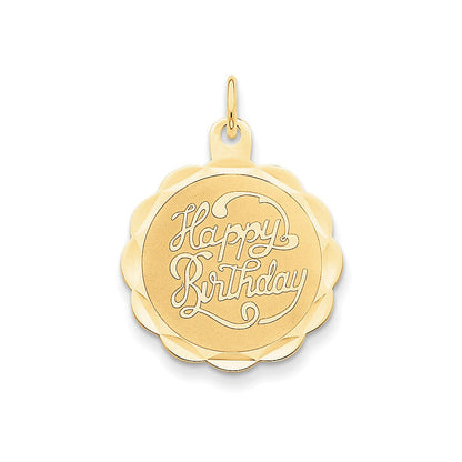 14K Gelbgold Happy-Birthday-Charm