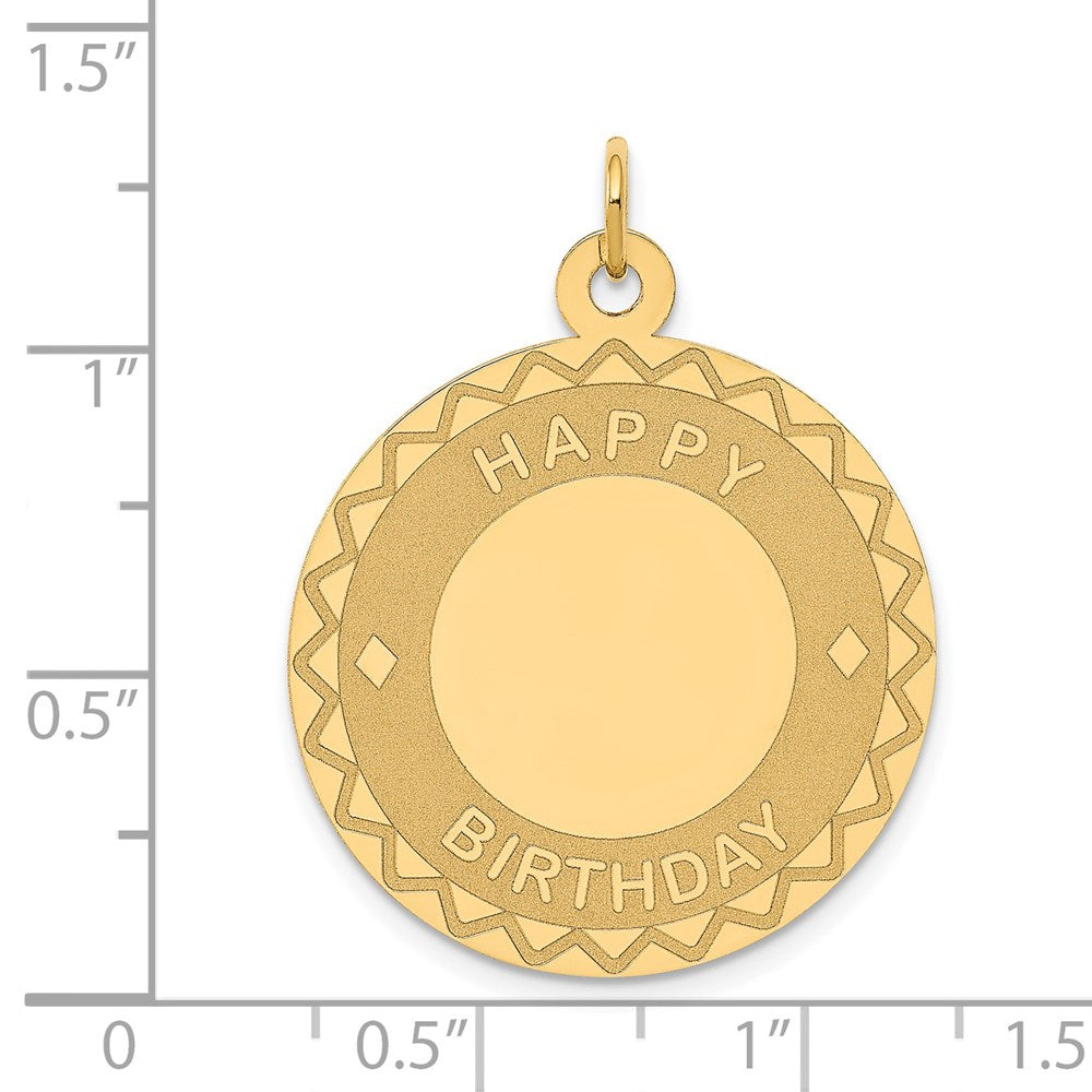 14 Karat Gelbgold Charm „ALLES GUTE ZUM GEBURTSTAG“