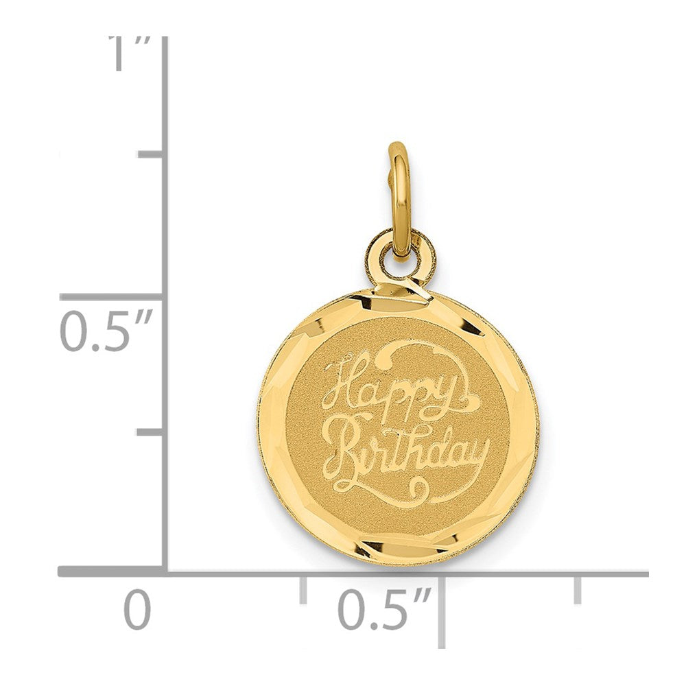 14K Gelbgold 14K Happy Geburtstag Plättchen Charm