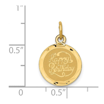 14K Gelbgold 14K Happy Geburtstag Plättchen Charm