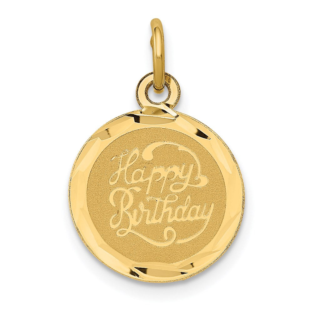14K Gelbgold 14K Happy Geburtstag Plättchen Charm