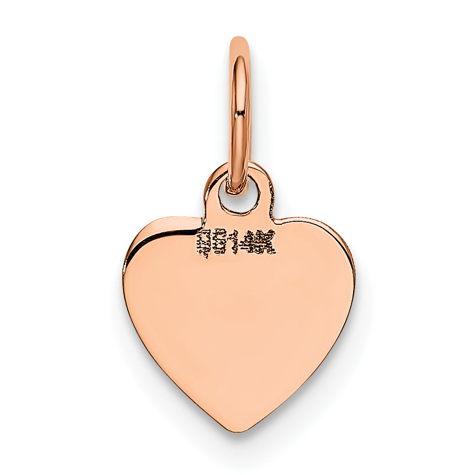 14K Roségold 14K Rose Poliert Herz Geformt Plättchen Anhänger