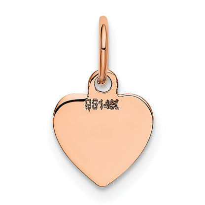 14K Roségold 14K Rose Poliert Herz Geformt Plättchen Anhänger