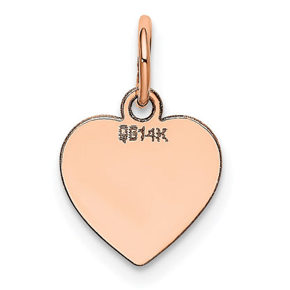 14K Roségold 14K Rose Poliert Herz Geformt Plättchen Anhänger