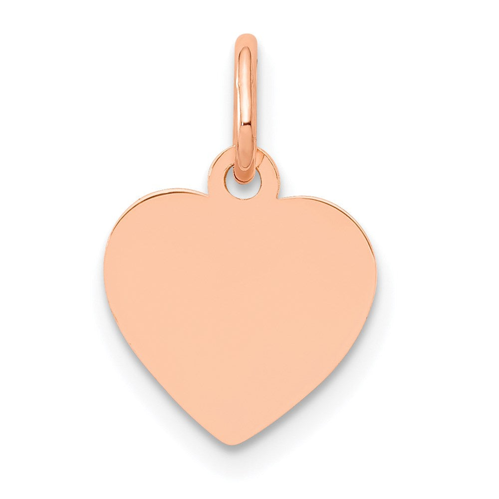 14K Roségold 14K Rose Poliert Herz Geformt Plättchen Anhänger