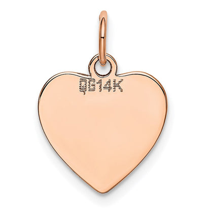 14K Roségold 14K Rose Poliert Herz Geformt Plättchen Anhänger