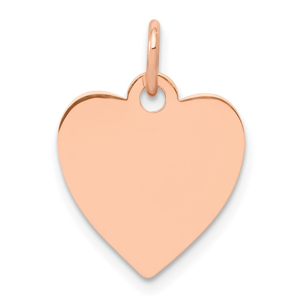 14K Roségold 14K Rose Poliert Herz Geformt Plättchen Anhänger