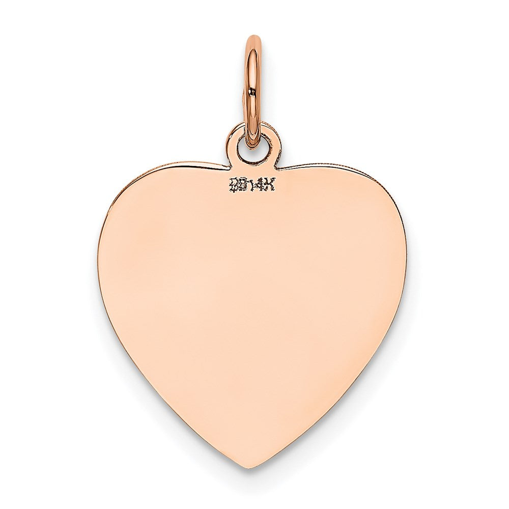 14K Roségold 14K Rose Poliert Herz Geformt Plättchen Anhänger