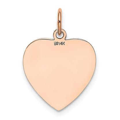 14K Roségold 14K Rose Poliert Herz Geformt Plättchen Anhänger