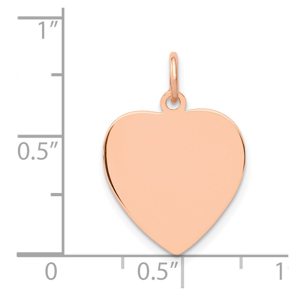 14K Roségold 14K Rose Poliert Herz Geformt Plättchen Anhänger