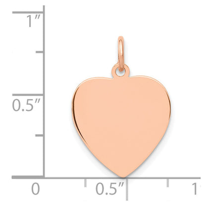 14K Roségold 14K Rose Poliert Herz Geformt Plättchen Anhänger