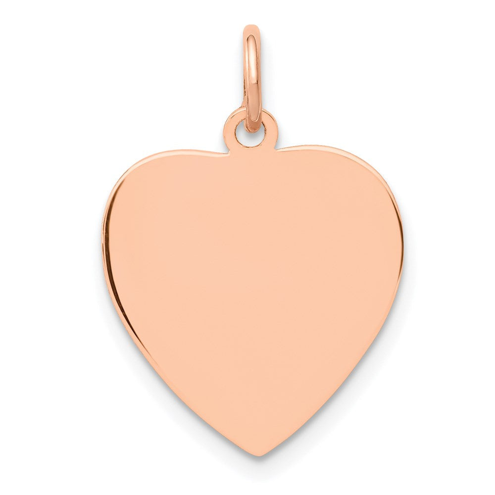 14K Roségold 14K Rose Poliert Herz Geformt Plättchen Anhänger