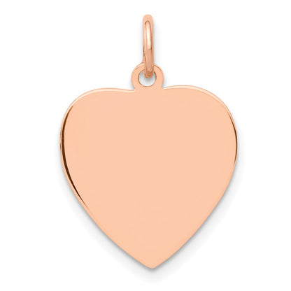 14K Roségold 14K Rose Poliert Herz Geformt Plättchen Anhänger