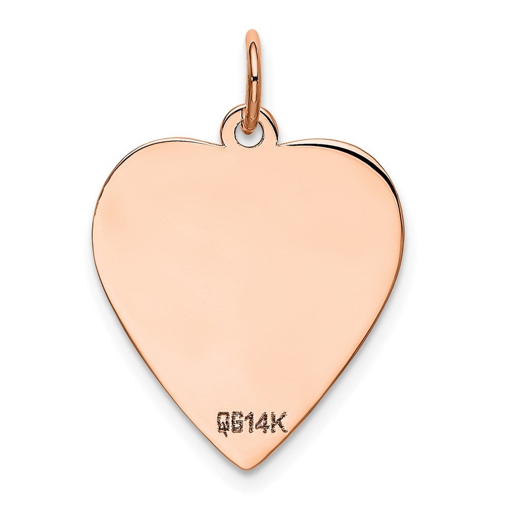 14K Roségold Herzförmiger Scheiben-Anhänger, Rosé Poliert