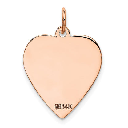 14K Roségold Herzförmiger Scheiben-Anhänger, Rosé Poliert