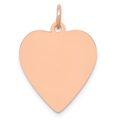 14K Roségold Herzförmiger Scheiben-Anhänger, Rosé Poliert