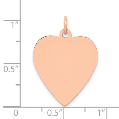 14K Roségold Polierte Herzförmige Scheibe Anhänger mit Rose** Falls „Rose“ sich auf ein Rosen-Motiv bezieht, lautet die natürlichere Formulierung: **14K Roségold Polierter Herzförmiger Scheibenanhänger mit Rosenmotiv
