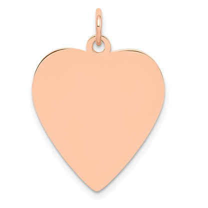 14K Roségold Polierte Herzförmige Scheibe Anhänger mit Rose** Falls „Rose“ sich auf ein Rosen-Motiv bezieht, lautet die natürlichere Formulierung: **14K Roségold Polierter Herzförmiger Scheibenanhänger mit Rosenmotiv