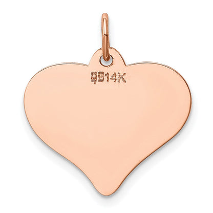14K Roségold Polierter Herzförmiger Scheiben-Anhänger