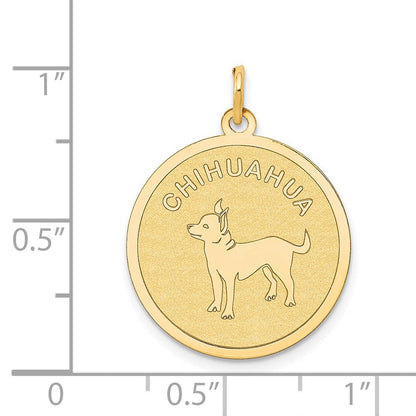 14K Gelbgold Chihuahua-Scheiben-Charm