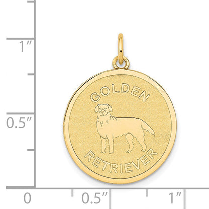 14K Gelbgold Golden-Retriever-Scheiben-Charm