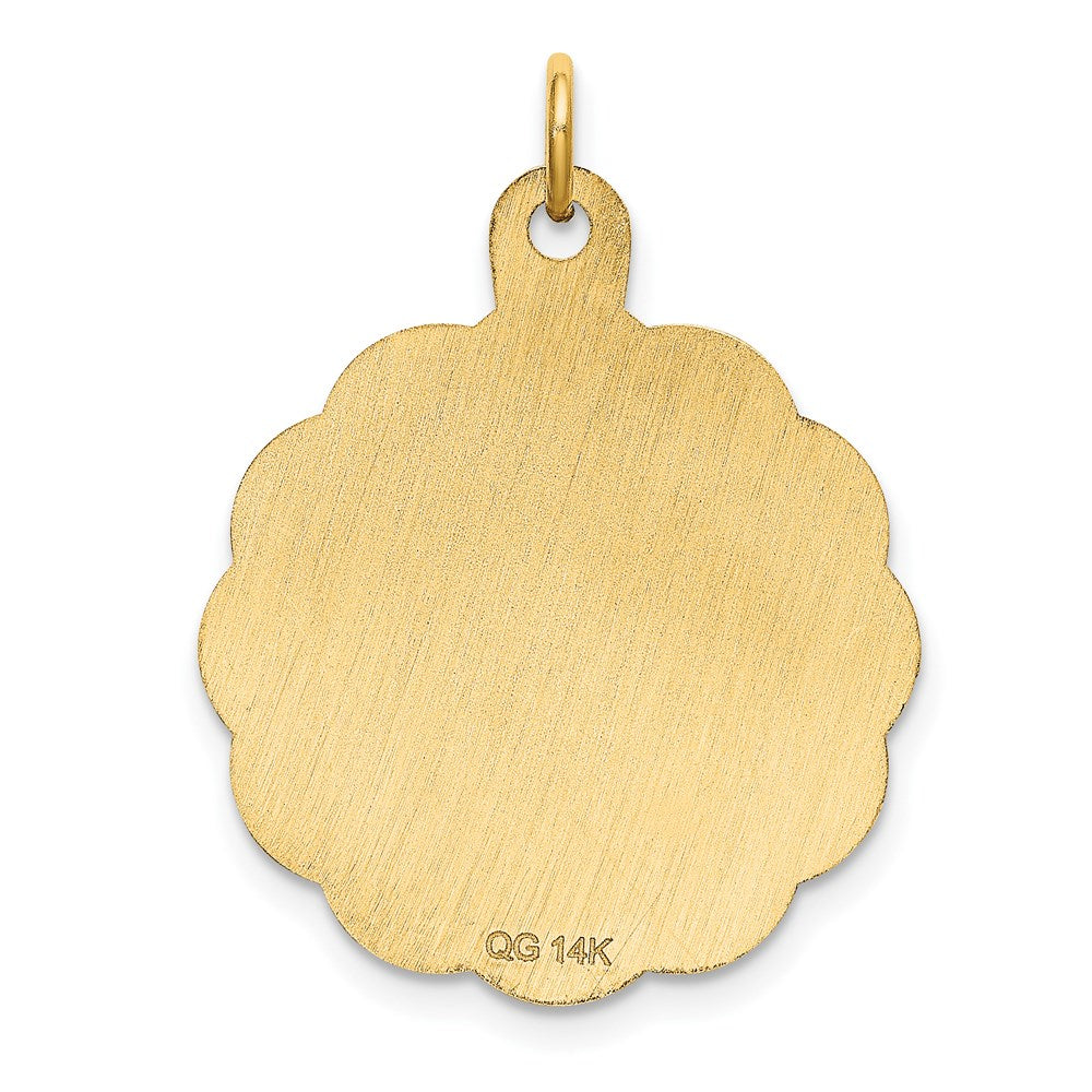 14K Gelbgold Scheiben-Charm „Merry Christmas“