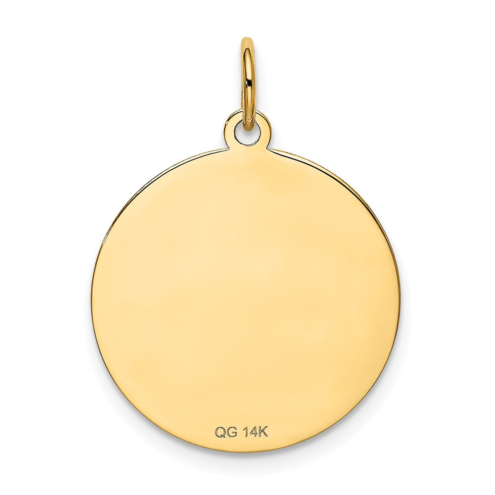 14K Gelbgold Mops-Scheiben-Charm